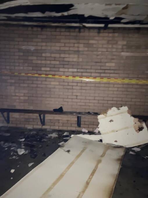 Internal damage to club rooms at Melrose Park