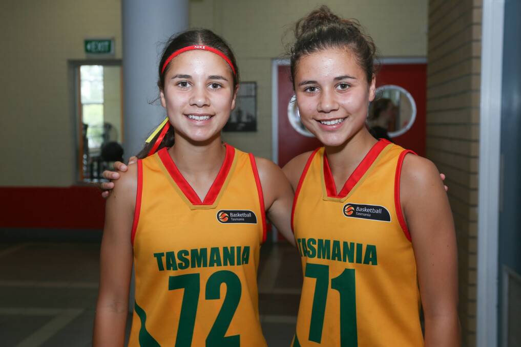 THE REAL MCCOY: Twin sisters Gemma and Jade McCoy have stood out for Tasmania Tigers at the Australian Country Junior Basketball Cup. Picture: TARA TREWHELLA