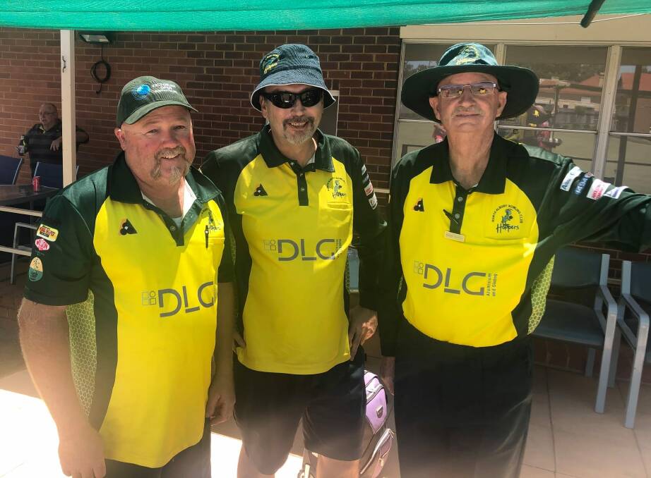 NOT TO BE: North Albury trio Duane Crow, Andrew Hirst and Norm Honey lost in the Zone 8 triples semi-finals.