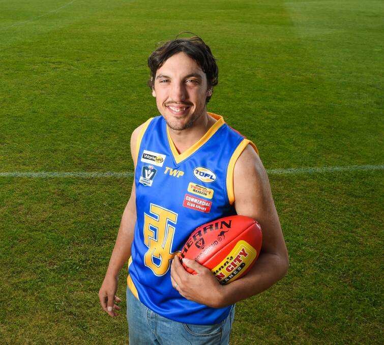 BIG MOVER: Tallangatta coach Sam Livingstone was awarded eight votes last weekend against Wahgunyah to surge to the equal lead of the TDFL Player of the Year award.