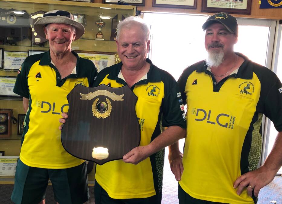 SMOKY AND THE BANDITS: Jim Holland, John Dawson and Troy Campion took out the 2020 Allen 'Salty' Ross Memorial Triples event with five wins from six games.