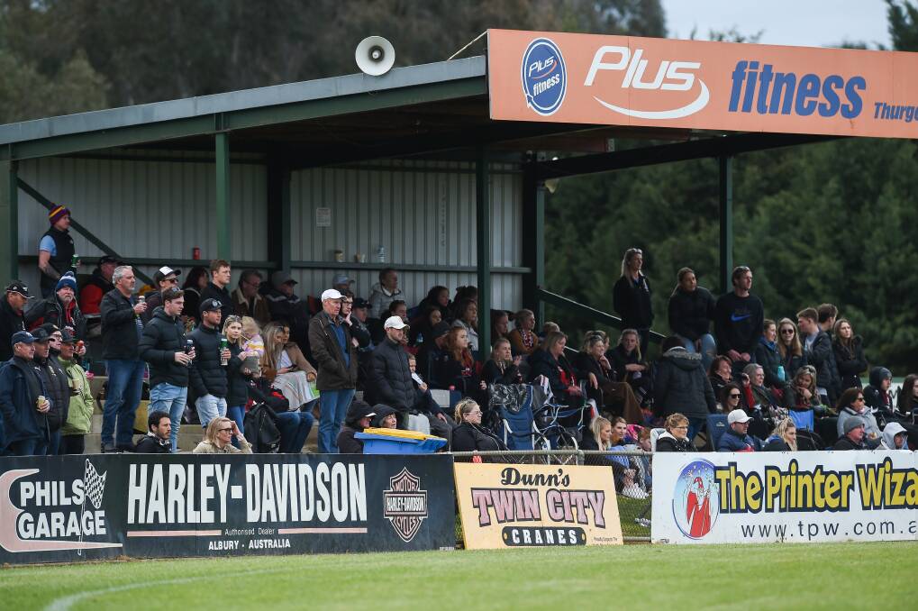 TRADITION: The Ovens and Murray will allow spectators onto the ground during quarter breaks of Sunday's preliminary final between Lavington and Myrtleford, despite an incident occurring in last weekend's semi-final at Bunton Park. Picture: MARK JESSER