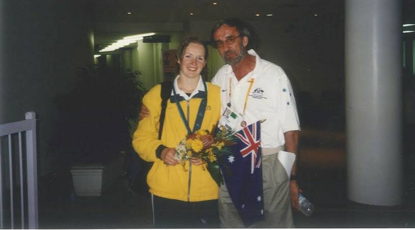 FLASHBACK: Trudgian and her coach Frank Hohmann during the Sydney Games.