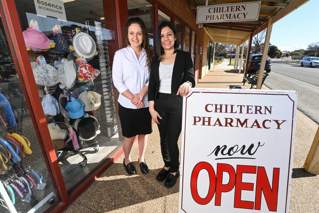 FAREWELL: Chiltern Pharmacy staff member Brooke Strauss with owner Madonna Beniamine, who is selling after 10 years. Picture: MARK JESSER