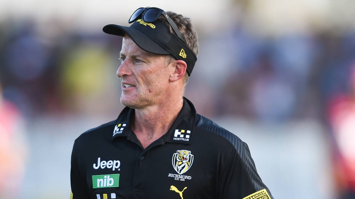 TOP TIGER: Richmond coach Damien Hardwick was set to lead the Tigers against the Western Bulldogs at Lavington Sportground next month, but the schedule has changed.