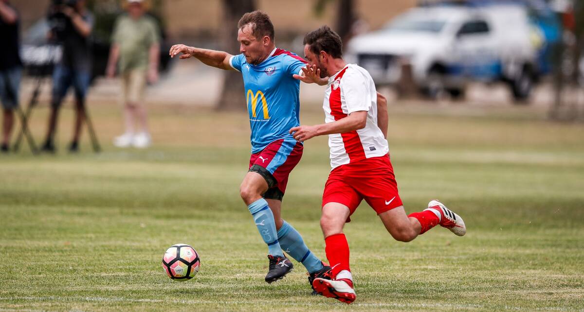 SOLID START: Jarrod Murphy found the back of the net in Twin City Wanderers' 4-0 FFA Cup victory against East Kew United on Saturday.