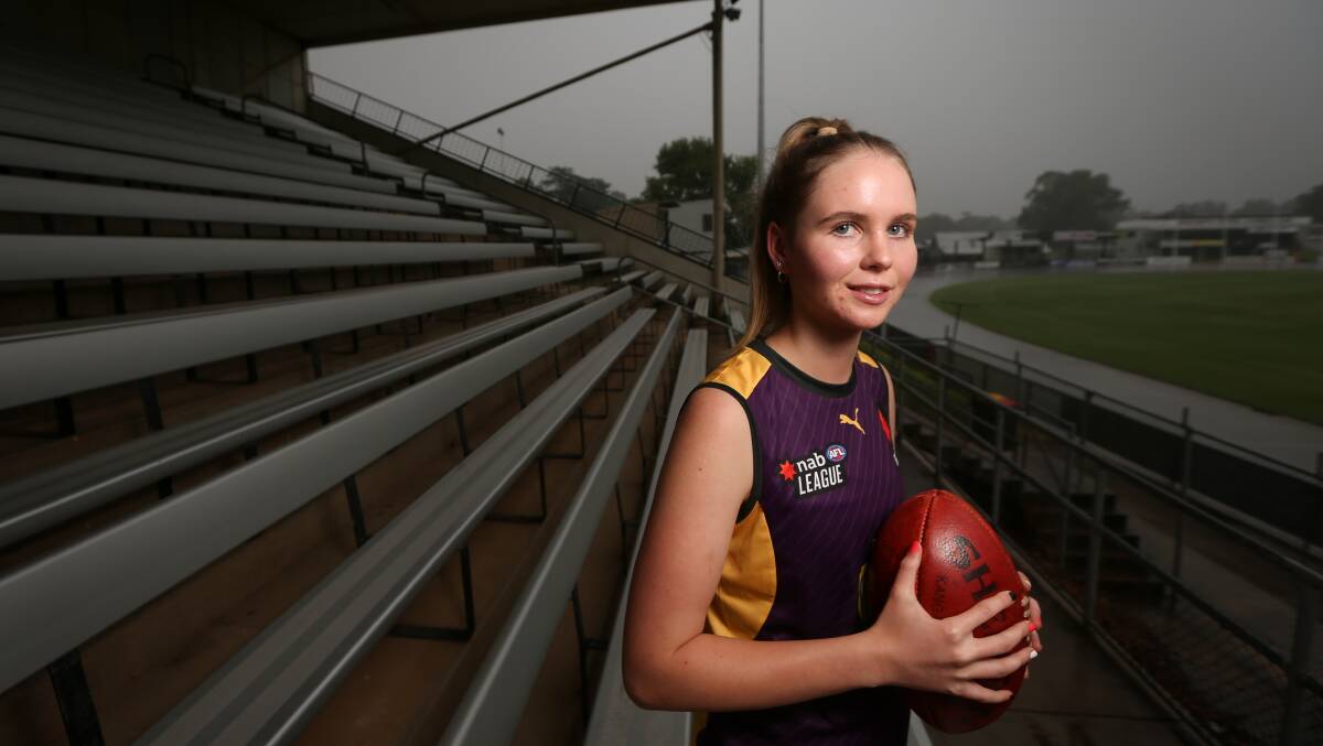 BRING IT ON: Sophia McCarthy is one of two top-age prospects in the Murray Bushrangers girls squad for the 2021 NAB League season. Picture: JAMES WILTSHIRE