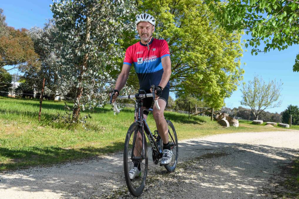 Baranduda's Colm Cox is preparing for his seventh Around the Bay ride in Melbourne on October 8. The 64-year-old will ride 200 kilometres and is raising funds for Maddie Riewoldt's Vision. Picture by Tara Trewhella