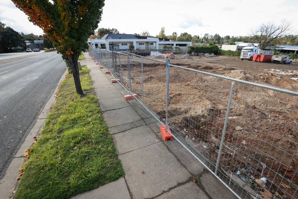 Earthworks recently got under way on High Street in preparation for the construction of a second OTR service station in Wodonga. Picture by James Wiltshire