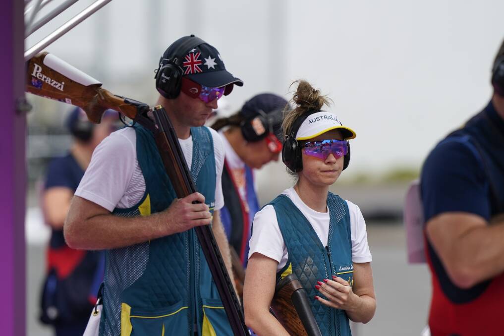 NOT TO BE: James Willett and Laetisha Scanlan were not able to medal in the mixed team trap. Picture: AP
