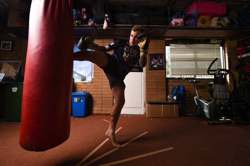 POWERFUL: Border kickboxer Michael Damore is on the verge of turning professional, but has one more title in sight at amateur level. Picture: MARK JESSER