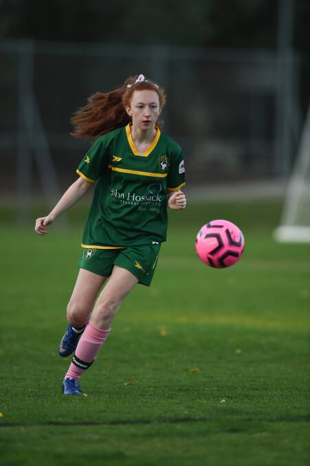 CELEBRATION: St Pats' Clementine Bates in action during AWFA's women's round in 2019. The association will celebrate Female Football Week this weekend.