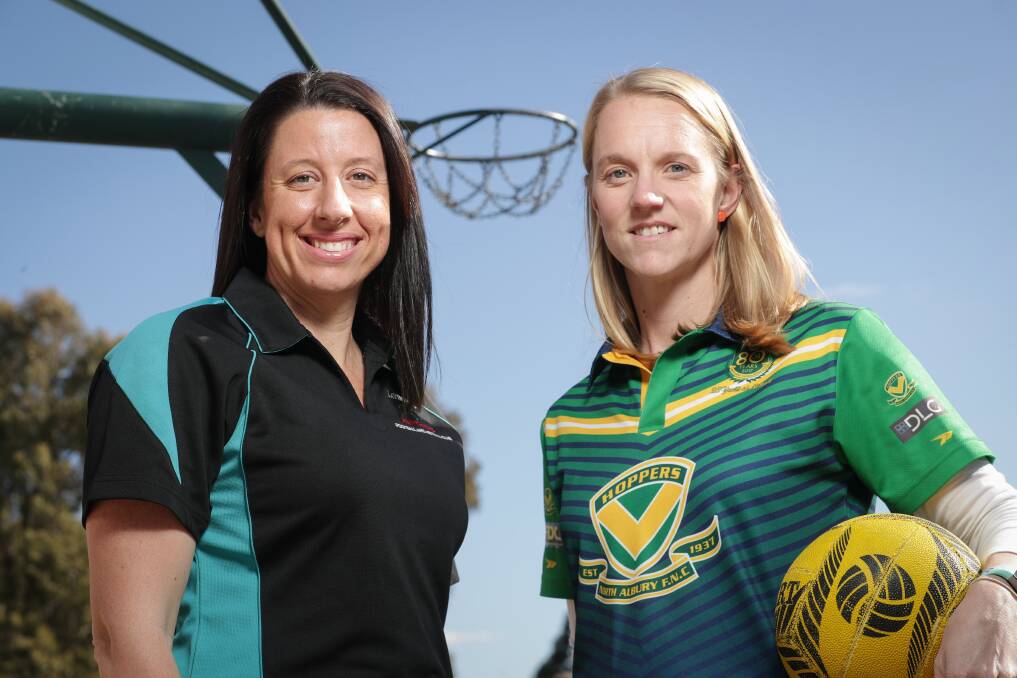 DECORATED DUO: Sarah Senini will play her 300th club game for Lavington alongside North Albury's Hollie Kinning, who lines up for her 250th game. Picture: JAMES WILTSHIRE