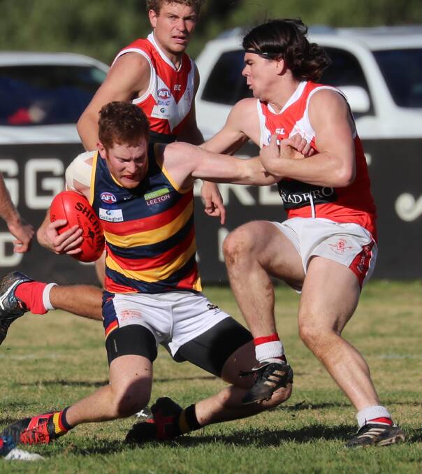 HUGE RECRUIT: Collingullie-Glenfield Park premiership midfielder Nick Kennedy (right) has signed with Tumbarumba for the remainder of the Upper Murray season. Picture: THE DAILY ADVERTISER