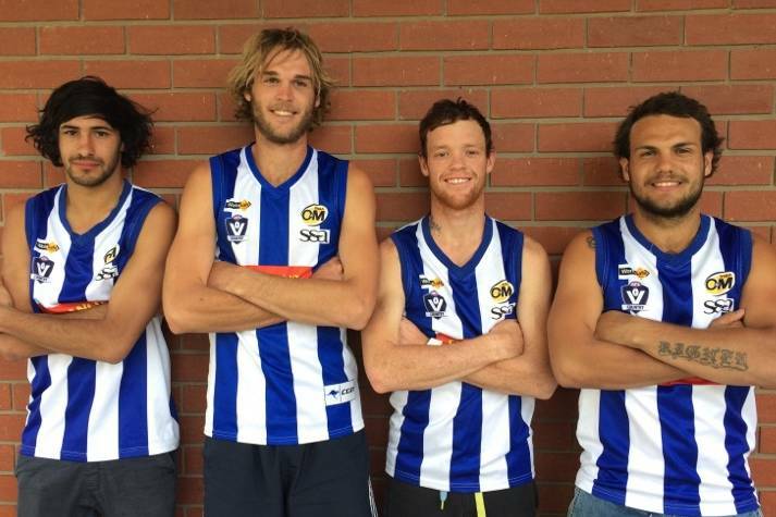 James Lawton and Brent Rose (middle) will be welcomed by Mansfield coach Cameron Hotton if they are released by Corowa-Rutherglen. 