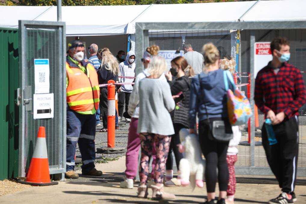 HUGE EFFORT: More than 2000 people underwent COVID testing at Albury Wodonga Health sites from Friday to Monday. Picture: JAMES WILTSHIRE