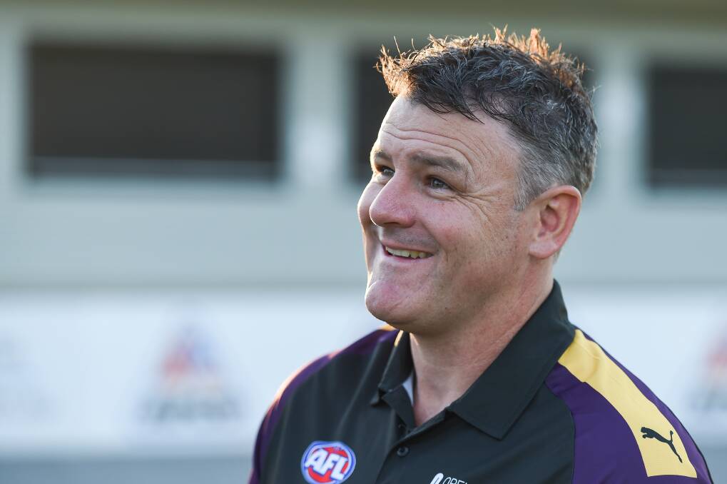 UP IN THE AIR: Murray Bushrangers coach Mark Brown won't have access to his squad until May 31 due to the AFL's call to suspend all talent programs. Picture: MARK JESSER