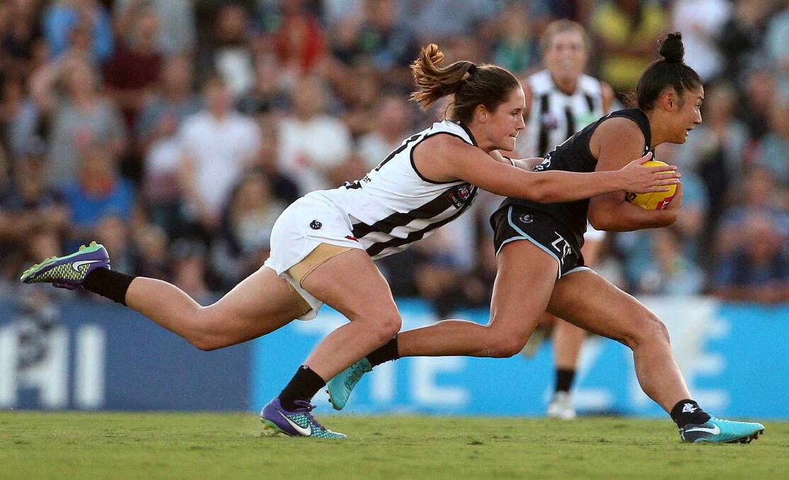 Collingwood young gun Iilish Ross has been starring for Thurgoona in the AFL NEB Female Football League. Picture: AAP IMAGE