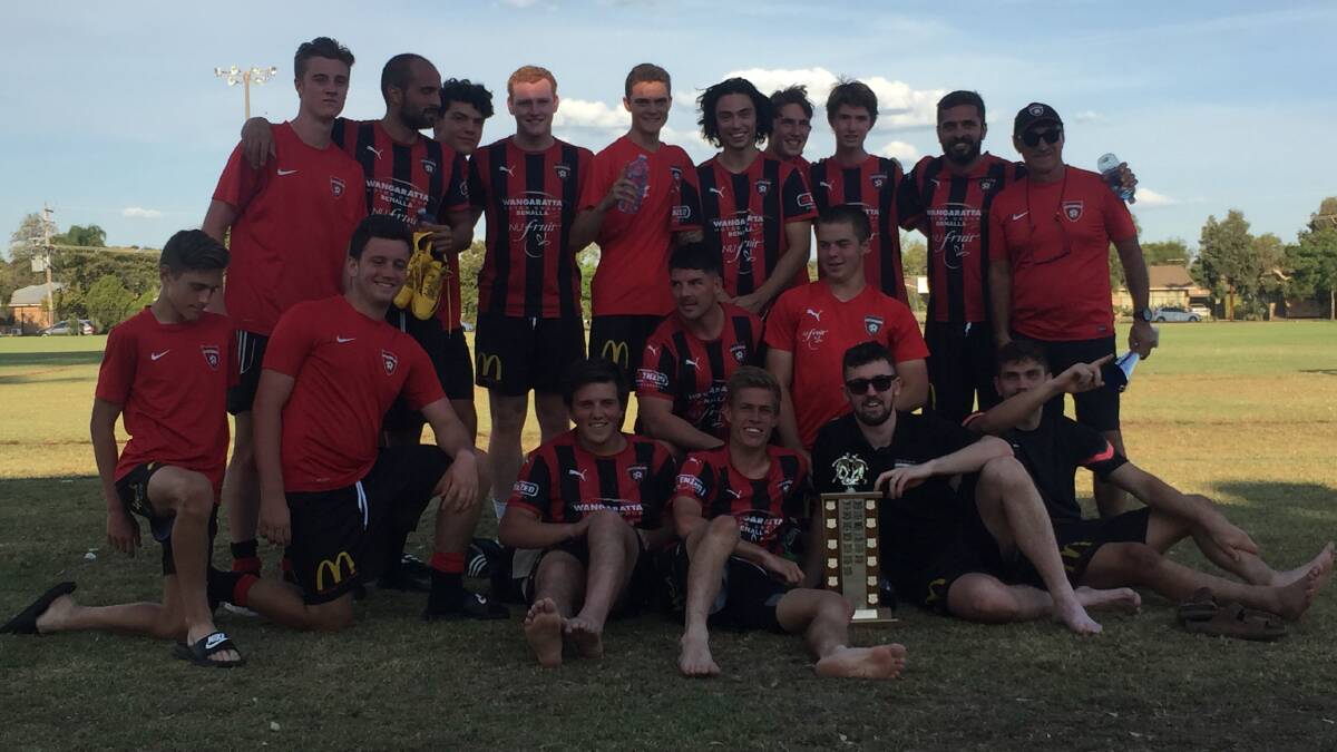 WINNERS ARE GRINNERS: Wangaratta denied Albury CIty back-to-back Andronicos Cup victories after prevailing 4-3 on penalties.