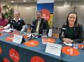 HEALTHY DEABTE: Farrer incumbent Sussan Ley, Labor Party candidate Darren Cameron and Greens Senate hopeful Dr Amanda Cohn at the ABC Riverina forum at Deniliquin RSL Club on Tuesday night. Picture: DENILIQUIN PASTORAL TIMES