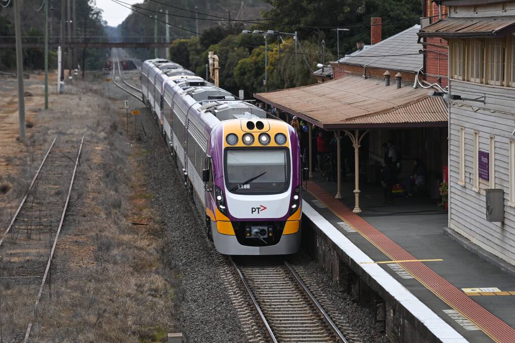 EFFICIENT: A V/Locity train stops at Wangaratta to take passengers to Melbourne this week. Picture: MARK JESSER