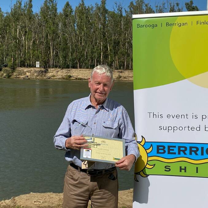 Colin Jones after being crowned Berrigan Shire Council's Citizen of the Year in 2020. He's thrilled to be honoured with an OAM on Australia Day. Picture supplied