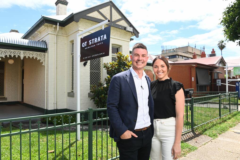 Jayden Quinlivan and Maddison Thies have recently launched body corporate management firm QT Strata in central Albury. Picture by Mark Jesser