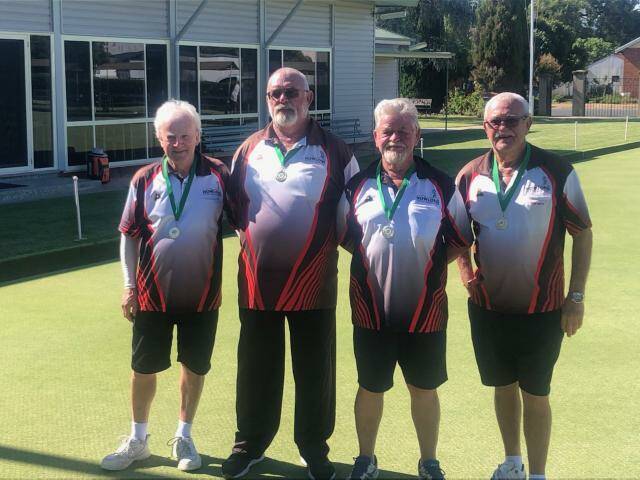 WELL PLAYED: Howlong's Rob McConnell, Phil Slater, Ray Johnson and John Boyd won a thrilling senior fours final.