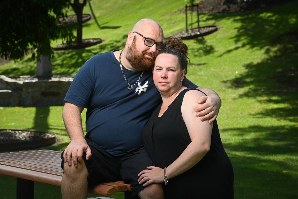 LONG ROAD AHEAD: Wodonga's Andrew Free, with wife Kirsty, has been diagnosed with a form of blood cancer called multiple myeloma and will commence stem cell treatment next month in a bid to slow down the incurable disease. Picture: MARK JESSER