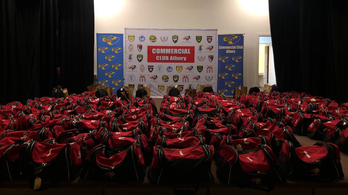 AWFA kit bags ready to be presented.