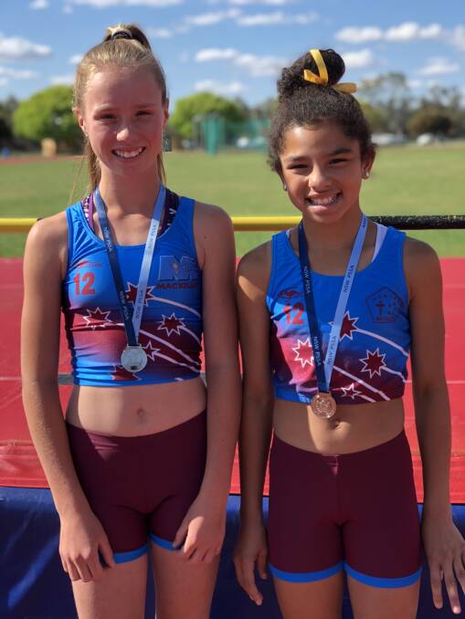 STERLING SILVER: Scarlett Galvin and Kijana McCowan both claimed silver medals in high jump at the NSW PSSA Athletics Championships in Sydney.