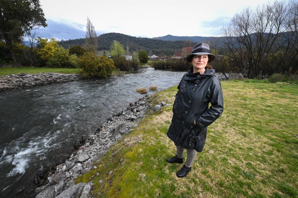WATER WOES: Sarah Gamble is part of the Mount Beauty community representative group against the location of a proposed water pumping station on the Kiewa River for the alpine town. Picture: MARK JESSER