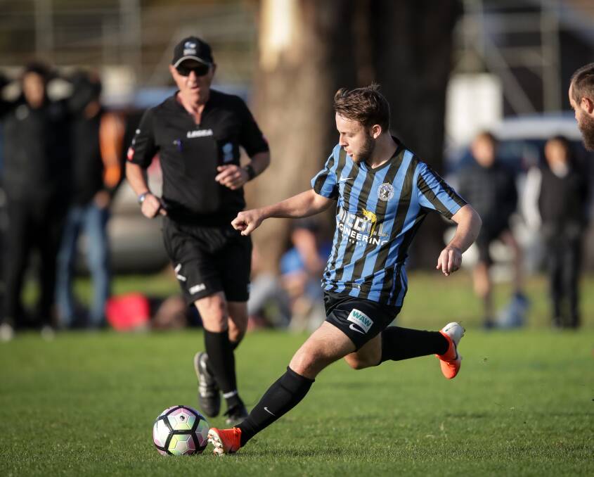 WELL TAKEN: Two penalties from Connor Caponecchia helped Myrtleford to a 4-1 victory away to Cobram on Sunday.