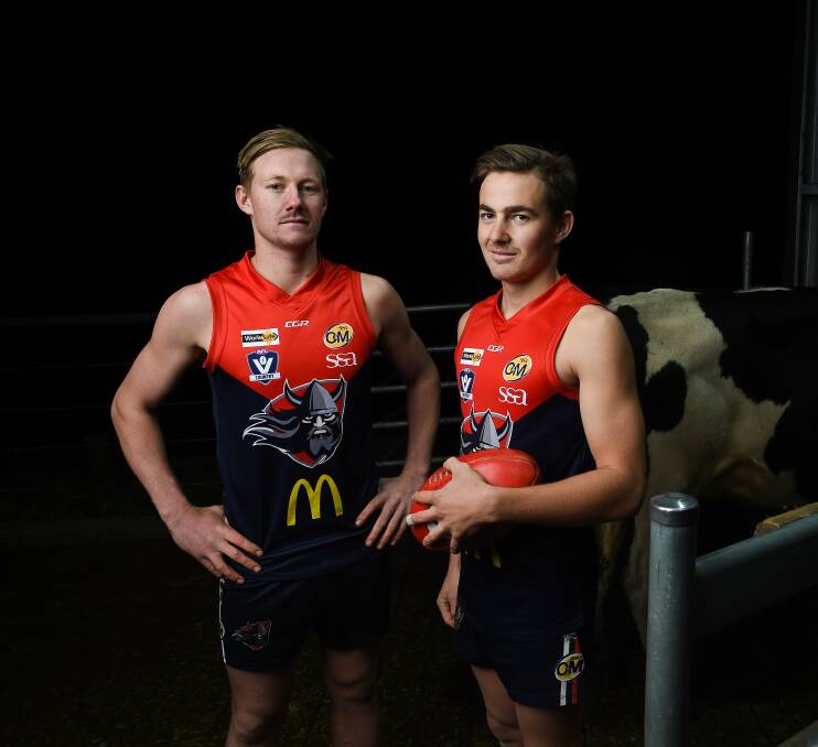 CHANGE OF SCENERY: Alex Daly (left), with his brother, Cooper, is quite unlikely to play any football at Wodonga Raiders next season after relocating to Nyngan.