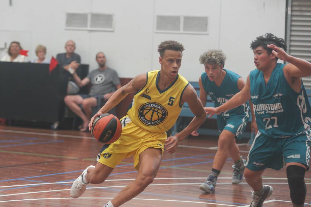 FUTURE STAR: Dyson Daniels, representing the Victorian Goldminers at the Australian Country Junior Basketball Cup, has aspirations to play in the NBA. Picture: TARA TREWHELLA
