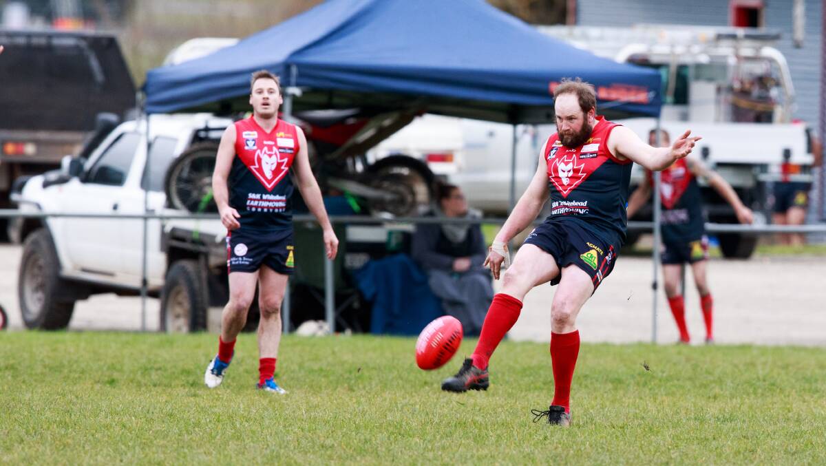Evan Nicholas booted a goal for Corryong in last week's clash with Tumbarumba.