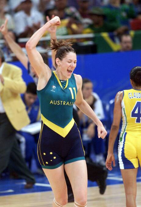 DREAM COME TRUE: Basketball great Lauren Jackson celebrates a win for Australia at the Sydney 2000 Olympics.