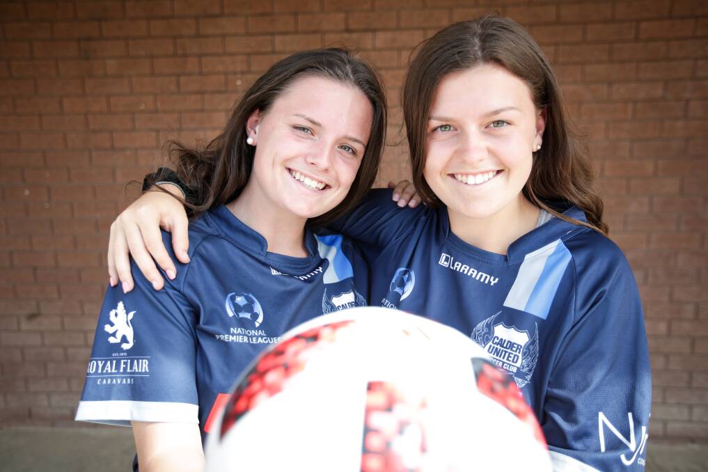ALL SMILES: Mackensy and Montanna Mathews have had a perfect start to the season with Calder United's under-19s side in the Victorian NPLW. Picture: JAMES WILTSHIRE