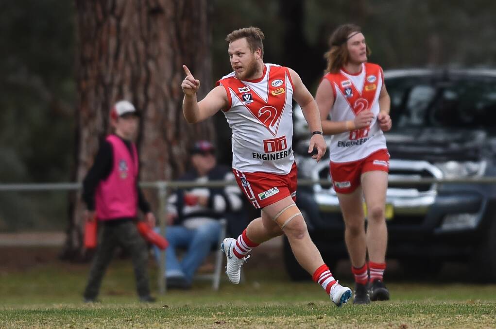 WELL PLAYED: Danyl Woods pipped Swans' coach Rick Whitehead to win Chiltern's best and fairest award. Picture: MARK JESSER