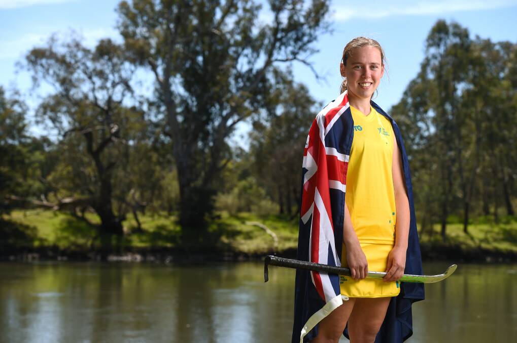 AUSSIE, AUSSIE, AUSSIE: Riley Sutherland has been a regular in state indoor hockey teams, but this year she'll finally get the chance to represent Australia at under-21 level at a tournament in Russia. Picture: MARK JESSER
