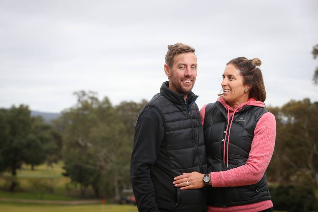 BRING IT ON: Andrew Maggs, with the support of his wife Josephine, is determined to overcome his battle with cancer. Picture: JAMES WILTSHIRE