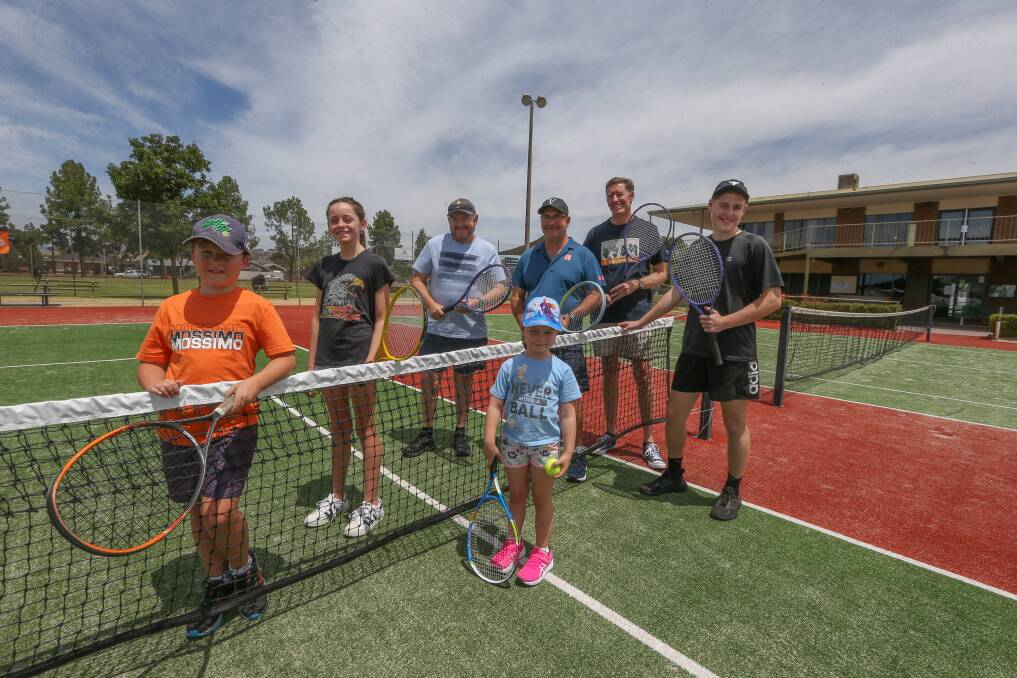 EXCITED: Wodonga Tennis Centre president Craig Farrar (centre) with club members, is excited for the Australia Day event. Picture: TARA TREWHELLA