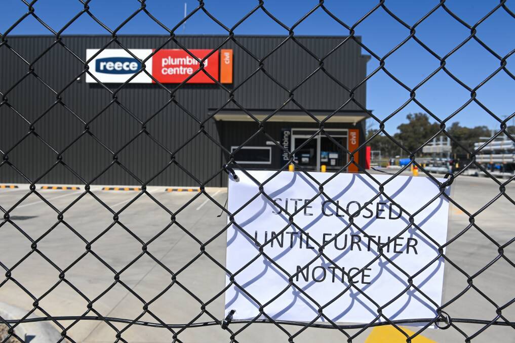 CLOSED: Lavington's Reece Plumbing Centre was shut down following a visit by a COVID-positive driver on Monday. Picture: MARK JESSER