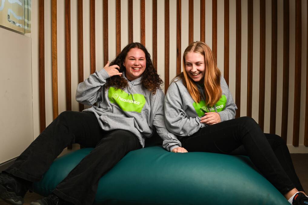 Members of headspace Albury Wodonga's youth reference group Thurgoona's Asha Romeril, 16, and Wodonga's Katie Kendall, 18, have shared their personal journeys with mental health ahead of headspace day on Saturday, October 7. Picture by Mark Jesser