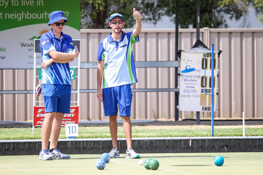 WAIT AND SEE: Thomas Webb (right) skipped a rink for Corowa Civic in 2020 to help the club reach the Ovens and Murray A1 grand final. He hopes to return next season.