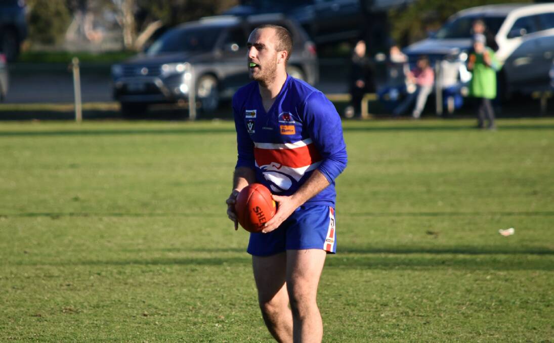 MILESTONE: Brock Palmer played his 100th senior game in a big win for Strathmerton.