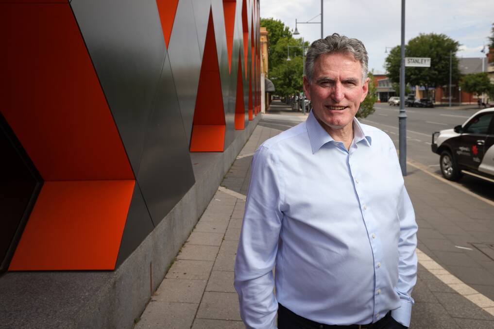 NAB chief executive Ross McEwan visited Albury in November 2023 and ensured the bank was investing in the region despite announcing several branch closures. Picture by James Wiltshire