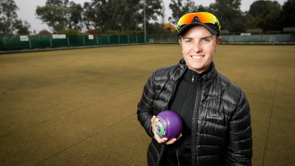 CHAMPION: Karen Murphy made the trip to Albury to work with more than 50 of the region's female bowlers. Picture: JAMES WILTSHIRE