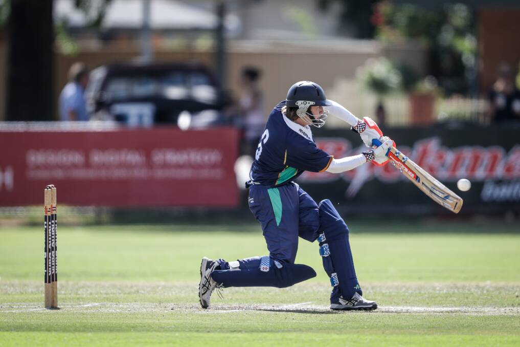 FIGHTER: Riverina fell well short of Greater Illawarra's total in their final game at the Bradman Cup, despite a gutsy 59 from Josh Mills. Picture: JAMES WILTSHIRE