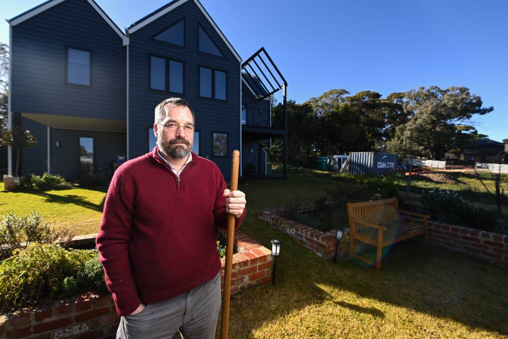 NOT IMPRESSED: Beechworth's John Weretka is concerned a proposed two-storey townhouse development next to his Sydney Road property will not fit in with the rest of the neighbourhood's homes. Picture: MARK JESSER